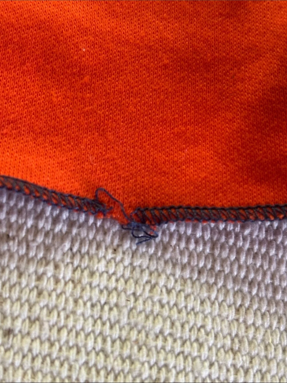 Build-A-Bear outfit orange shirt with Navy Stitching and denim mini skirt